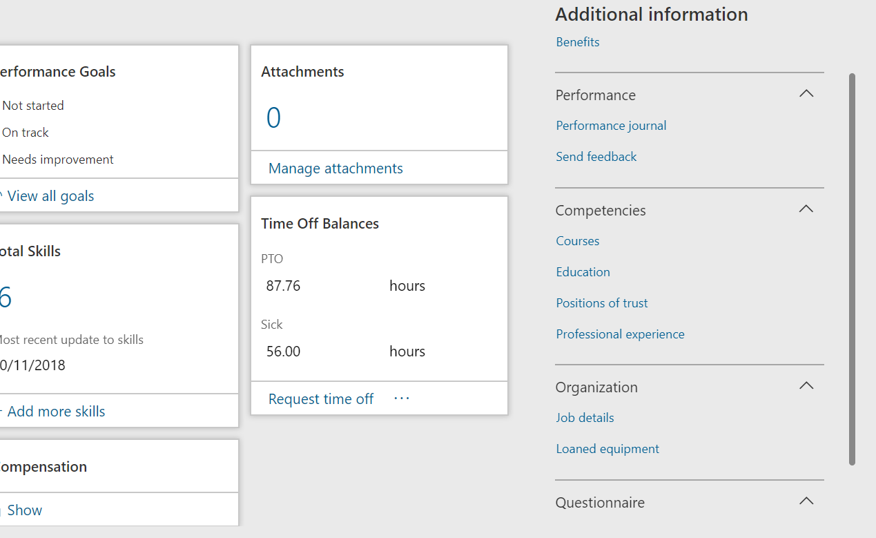 Employee Self-Service additional information