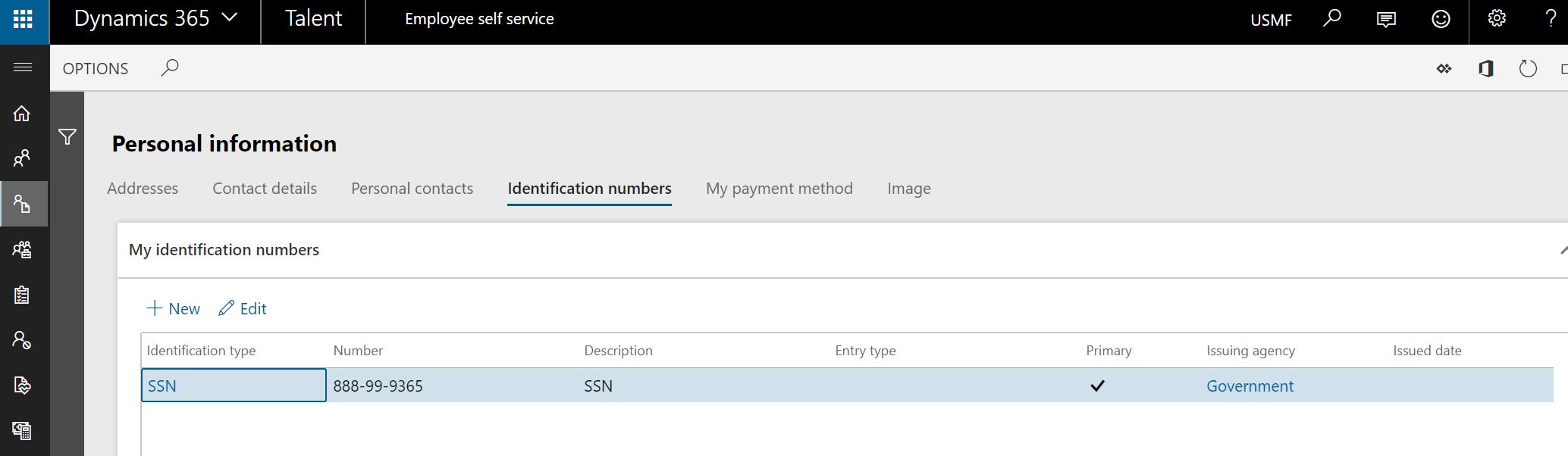 Personal information - Identification numbers