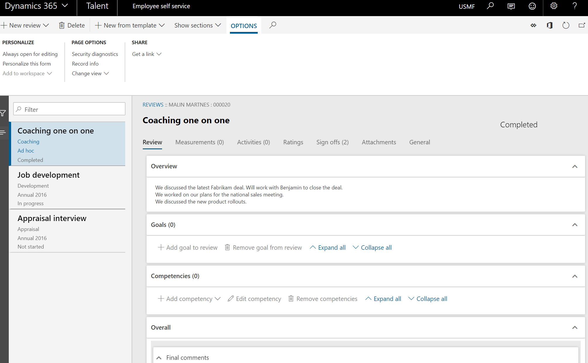 Employee Self-service - Review