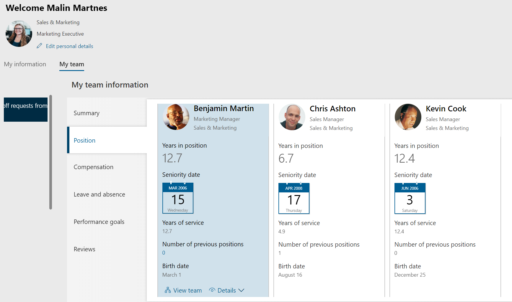 Manager Self-service - Position