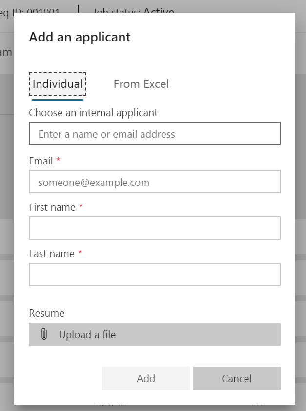 Add applicant - individual