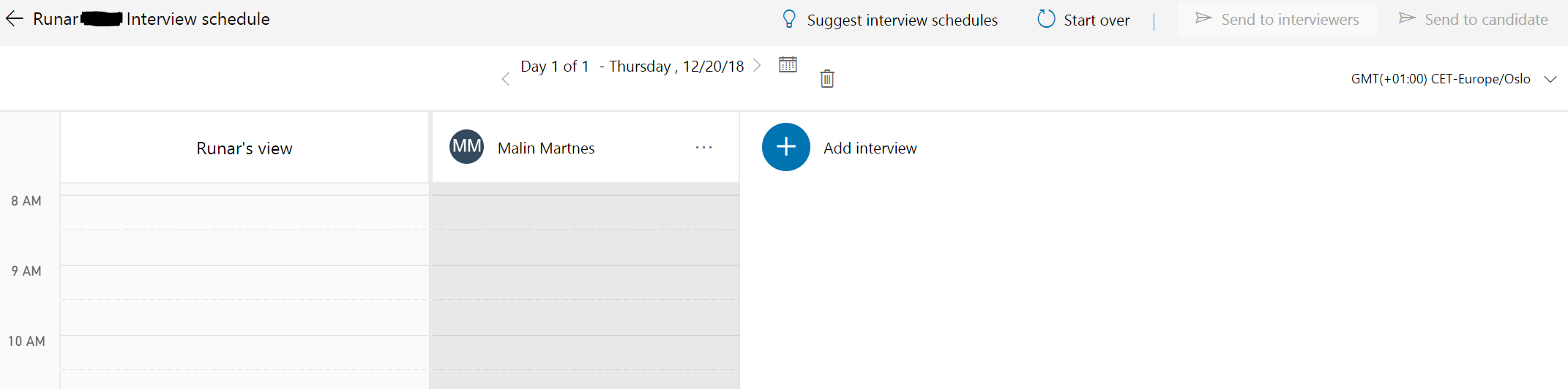 interview schedule