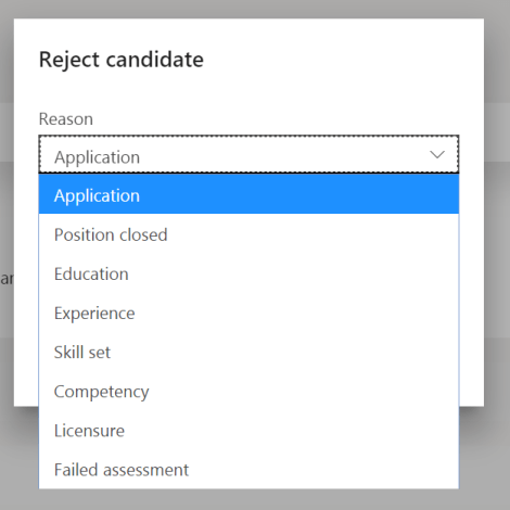 reject applicant reason