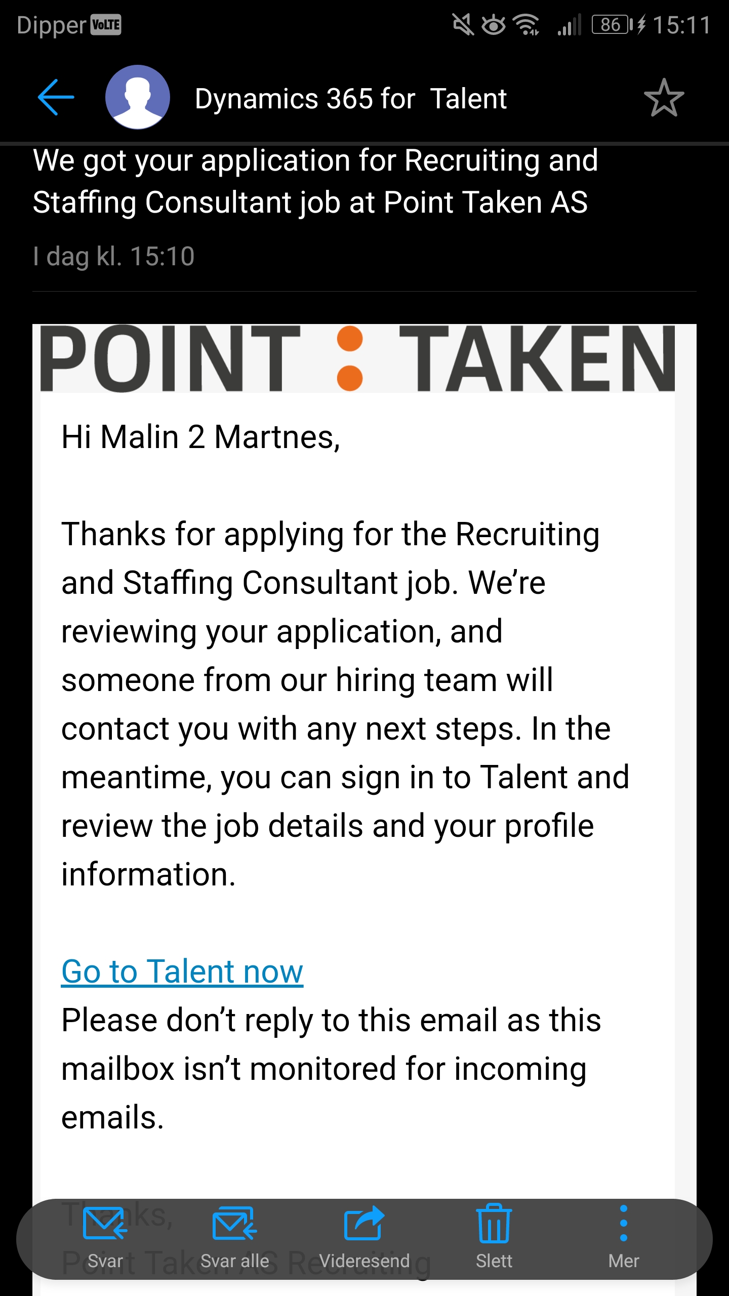 Applicant mail