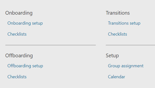Setup for tasks