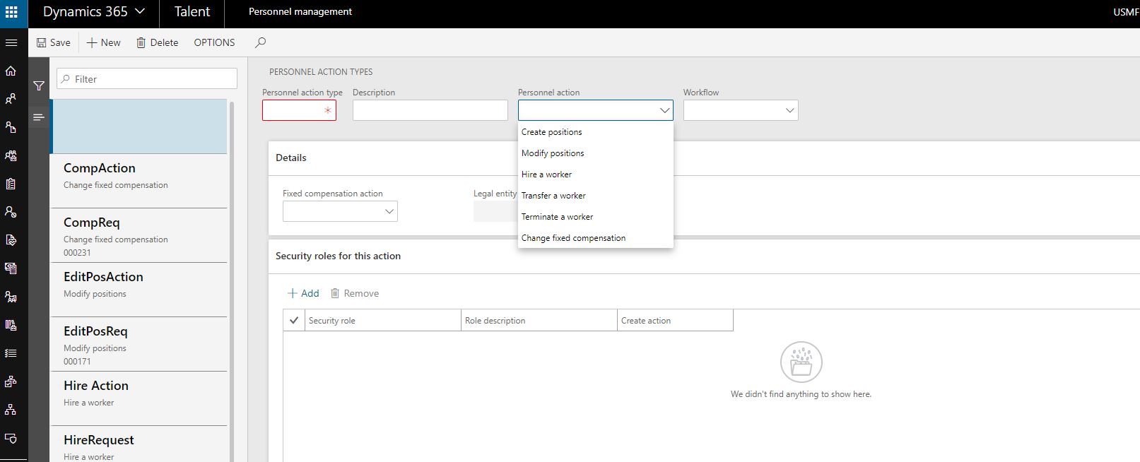 Create personnel action types