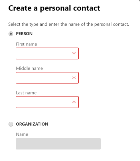 add new personal contact