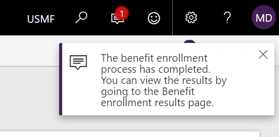 Benefit enrollment process completed