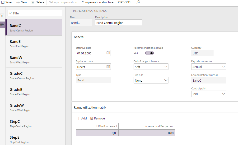 Range utilization matrix