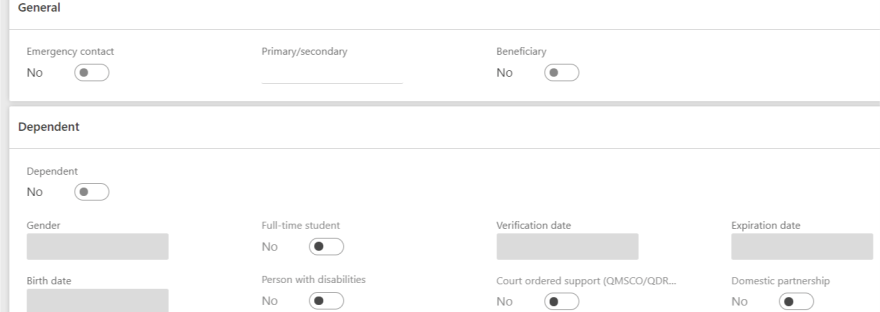 personal contact beneficiary or dependent
