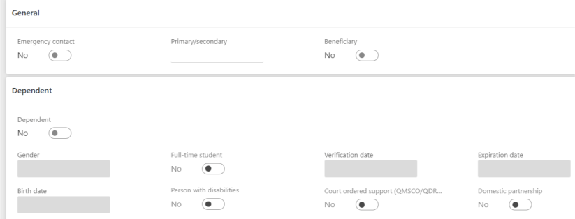 personal contact beneficiary or dependent