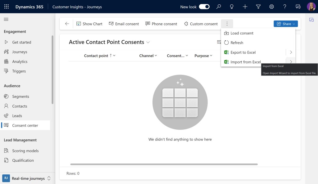 Screenshot of Contact Point consents