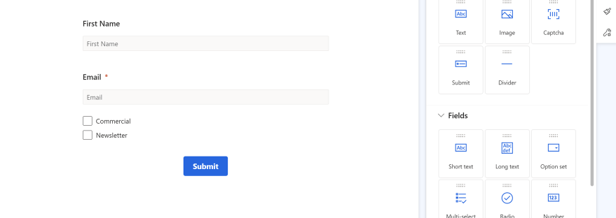 Image of forms with the new unmapped fields